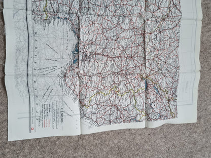 SOLD! WW2 SOE Double Sided Silk Escape Map, C & D of France, Spain, Belgium and the Netherlands