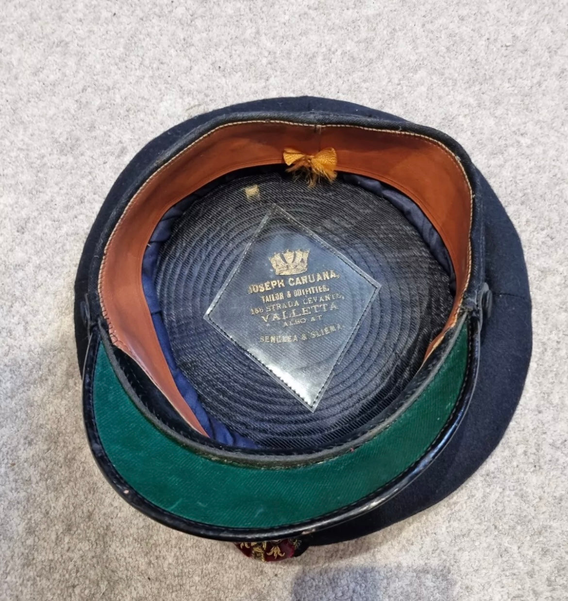 SOLD! Rare Maltese Made, WW2 or Earlier, Royal Navy Petty Officer’s Visor Cap