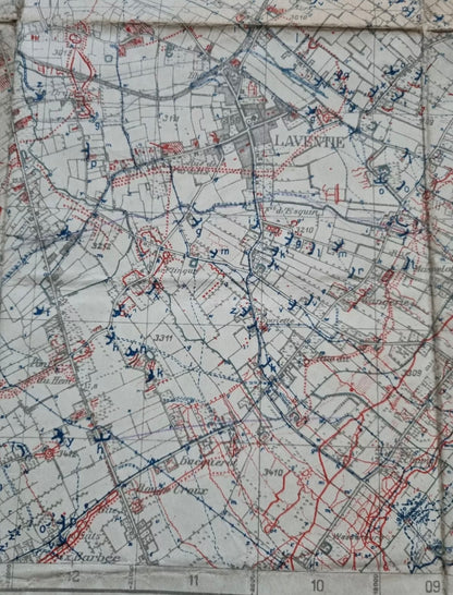 SOLD! WW1 German 6th Army Trench Map - Merville Area 3rd March 1918