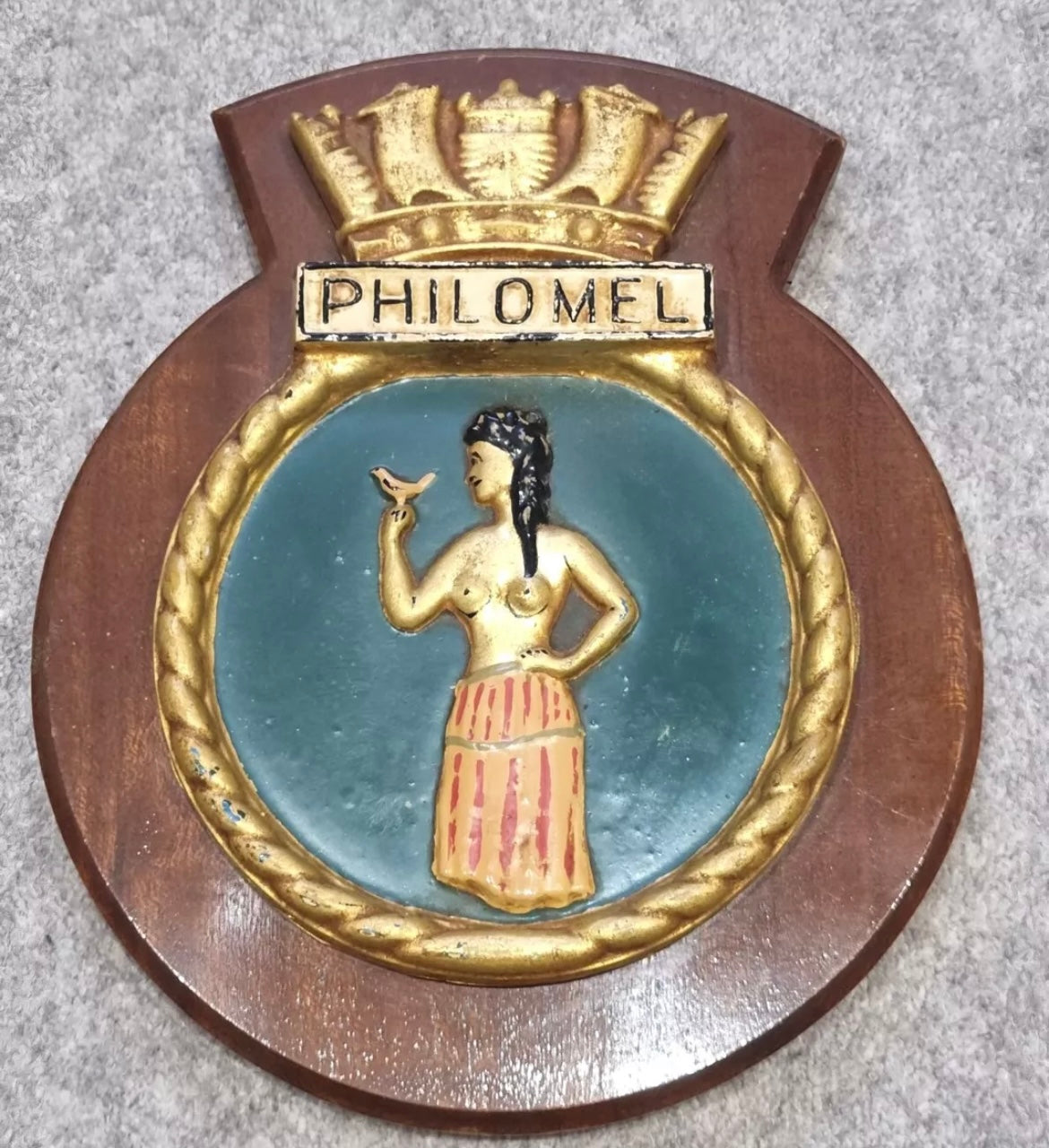 WW1/Inter War Royal New Zealand Navy, HMS Philomel Plaque