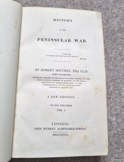 Southey's History Of The Peninsular War 1828 Edition Vols 1-3 by Robert Southey