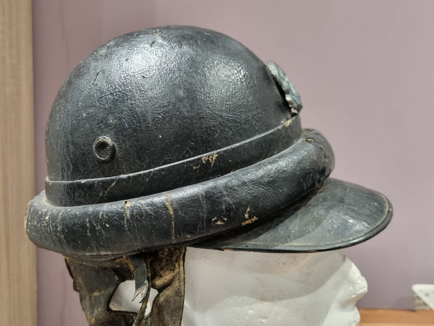 Rare WW2 Italian MVSN/GNR Armoured ‘M’ Brigade Motorcyclist’s Helmet