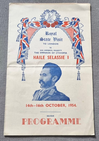 1954 Souvenir Programme for State Visit of Haile Selassie to United Kingdom, RARE