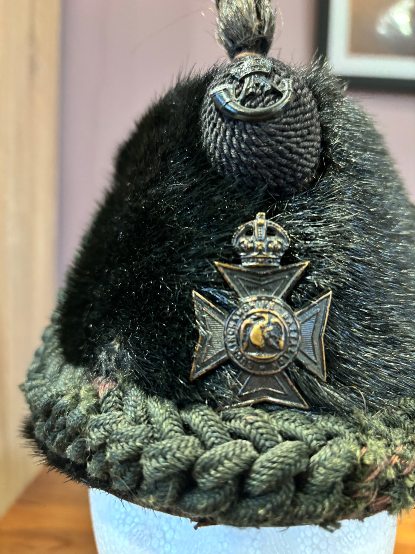 Pre-WW1 Buckinghamshire Battalion (Ox and Bucks Light Infantry) Sealskin OR’s Rifles Busby
