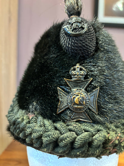 Pre-WW1 Buckinghamshire Battalion (Ox and Bucks Light Infantry) Sealskin OR’s Rifles Busby