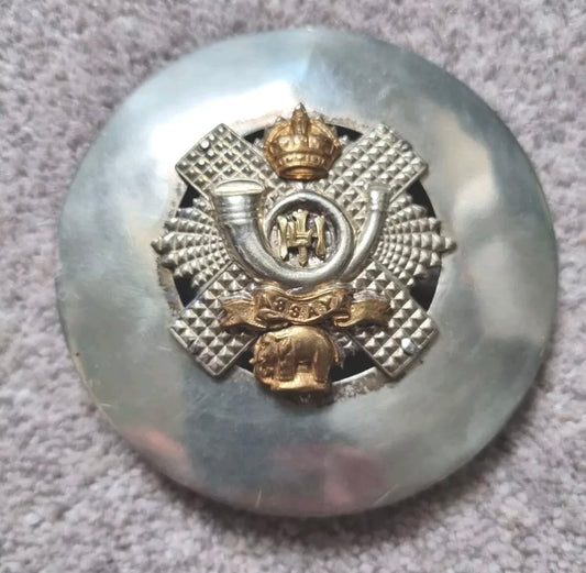 SOLD! King’s Crown Highland Light Infantry Senior NCOs Piper's Plaid Brooch