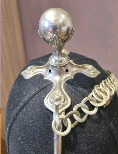 SOLD! Victorian Officer’s Home Service Helmet for the 1st Northumberland Artillery Volunteers, with Tin