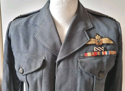 SOLD! WW2 Era RAF Battledress to a Flight Lieutenant with Medal Bar. Attributed to Adam Thomas Dugdale (Tom) DFC