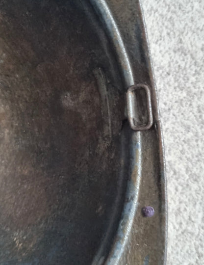 SOLD! WW1 Colonial French Infantry M15 ‘Adrian’ Helmet Shell, With Officer’s Named Veterans Plate