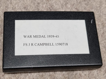 SOLD! WW2 RAF Flying Log Book and Medal Set to Wireless Operator J R Campbell