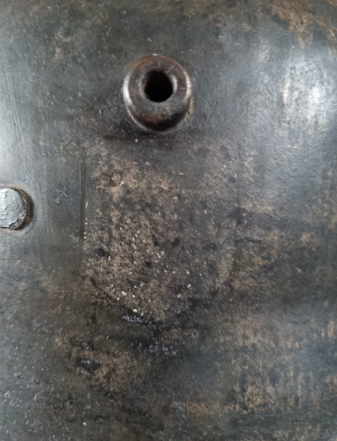 SOLD! WW1 German M16 Transitional Helmet, with 1930s Remnant Decals and Camo Paint (Repro Liner & chinstrap)