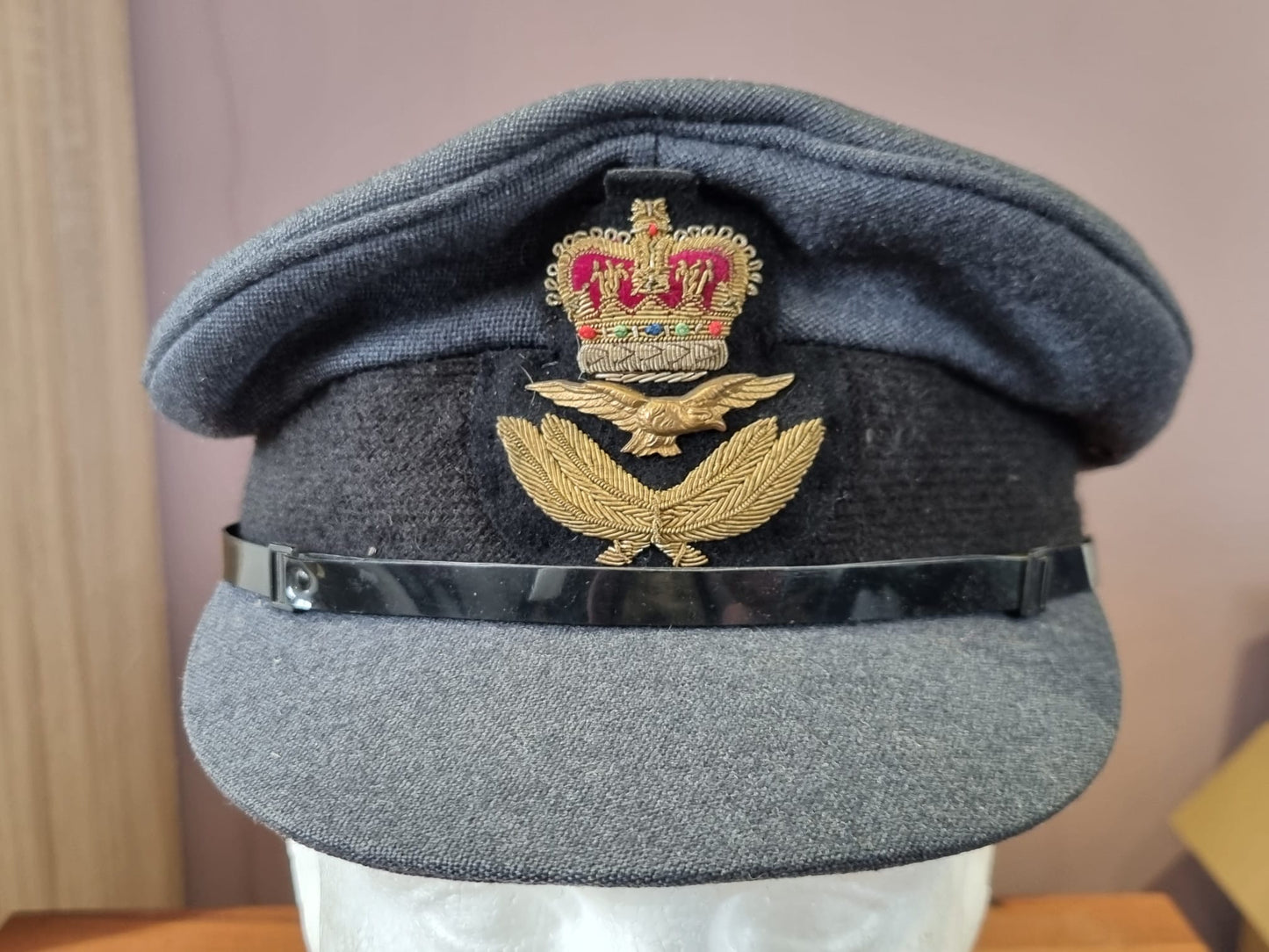 Post War RAF Officer’s Visor Cap named to Flight Lieutenant Brunsden