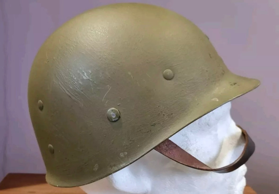 SOLD! Early WW2 US Army M1 Helmet, with Front Seam, Fixed Bails and Westinghouse Liner