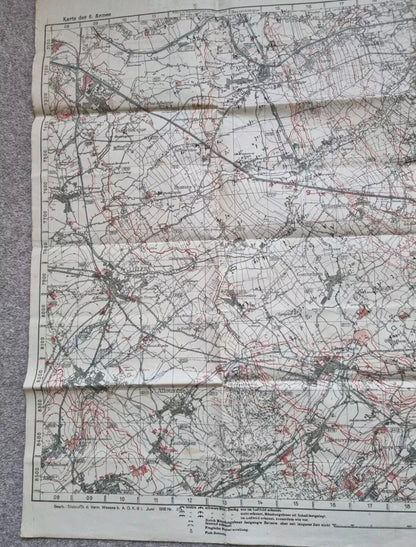 WW1 German 6th Army IX RAK Trench Map Bethune area 9 July 18