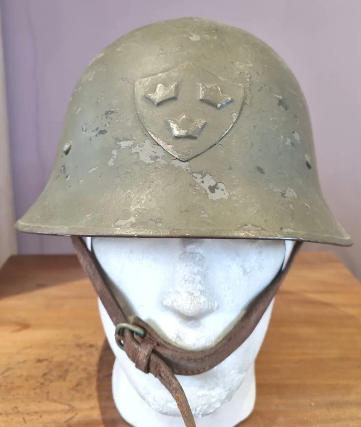 SOLD! Inter War-WW2 Swedish M21 Helmet