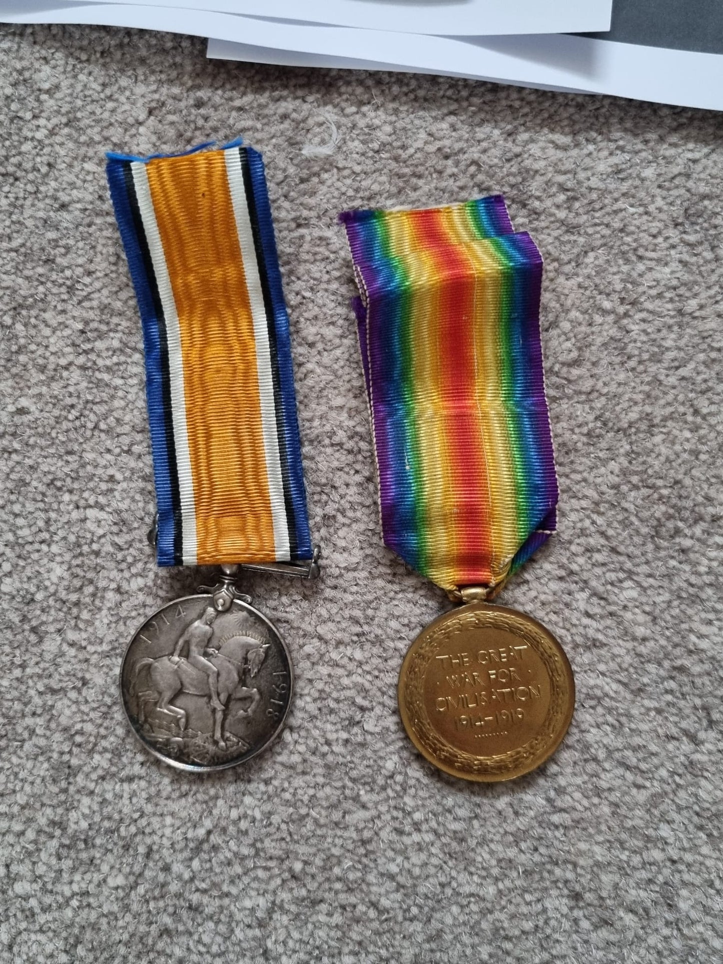 SOLD! WW1 British Medal Duo to Private James Smithson- 5th Musketry/Infantry School, Yorkshire Regiment