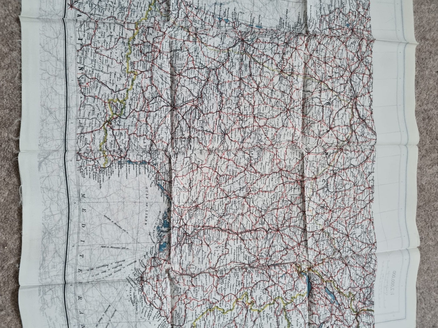 SOLD! WW2 SOE Double Sided Silk Escape Map, C & D of France, Spain, Belgium and the Netherlands