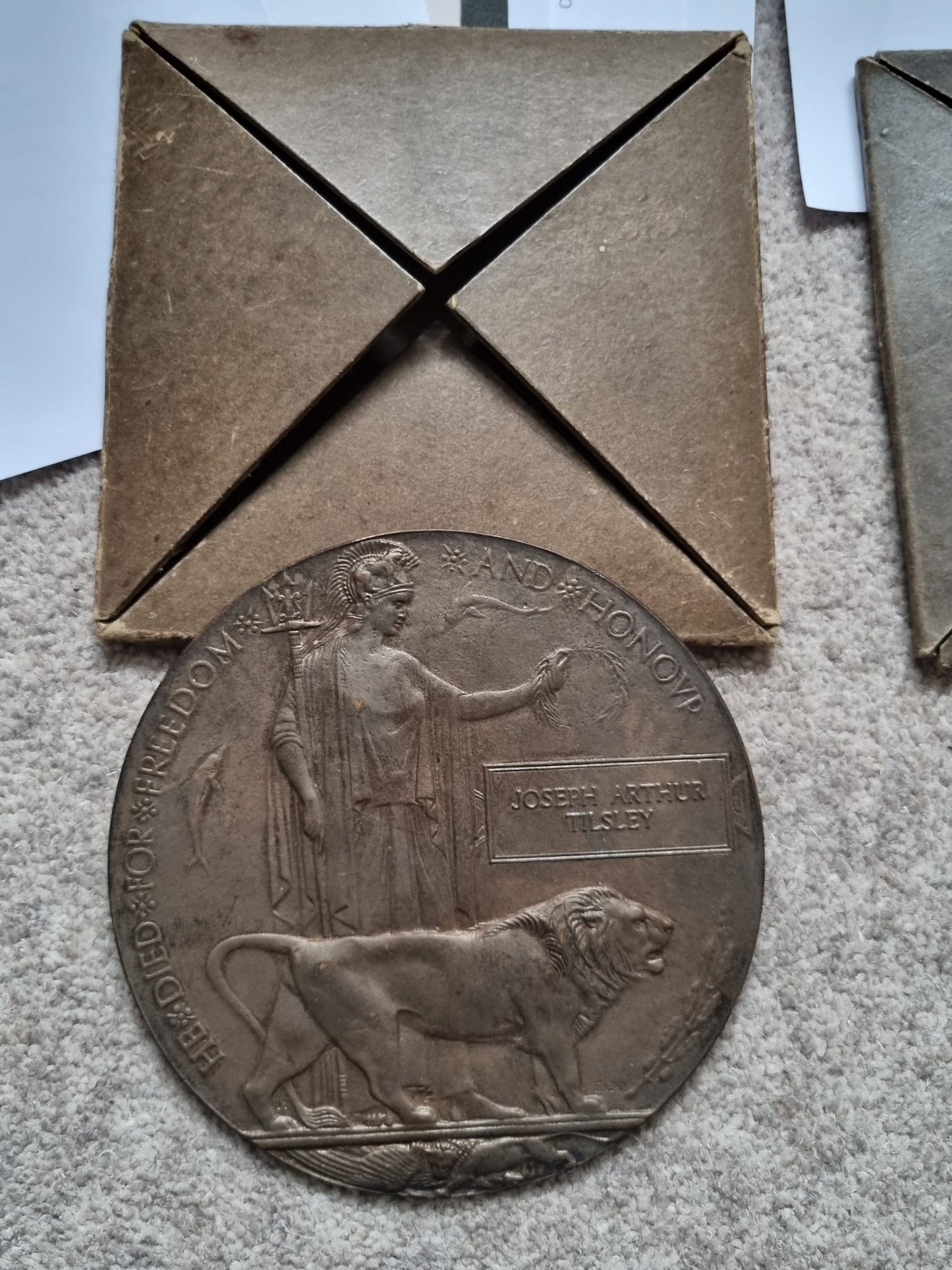 SOLD! WW1 Medal and Death Plaque Collection to Brothers William and Joseph Arthur Tilsley including 1914 Mons Star and MID Clasp, Enlisted Underage