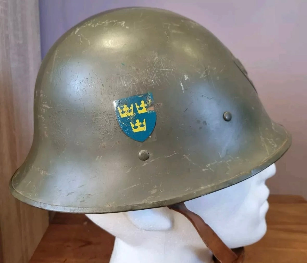 SOLD! WW2 Swedish M21 (2nd Pattern) Helmet, Named