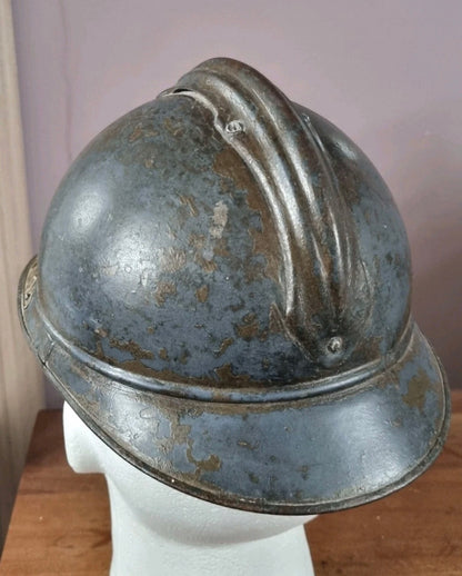 SOLD! WW1 Colonial French Infantry M15 ‘Adrian’ Helmet Shell, With Officer’s Named Veterans Plate