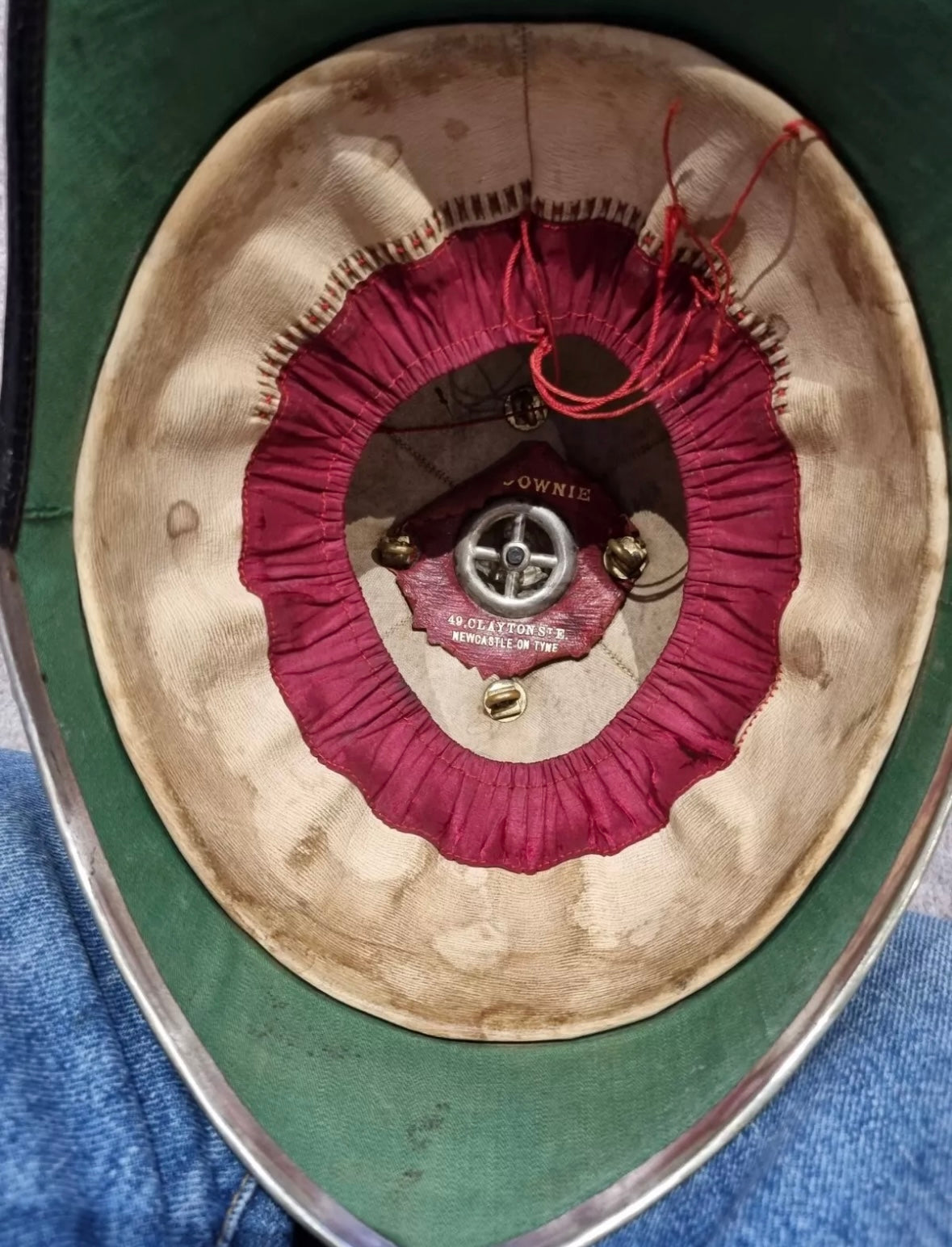SOLD! Victorian Officer’s Home Service Helmet for the 1st Northumberland Artillery Volunteers, with Tin