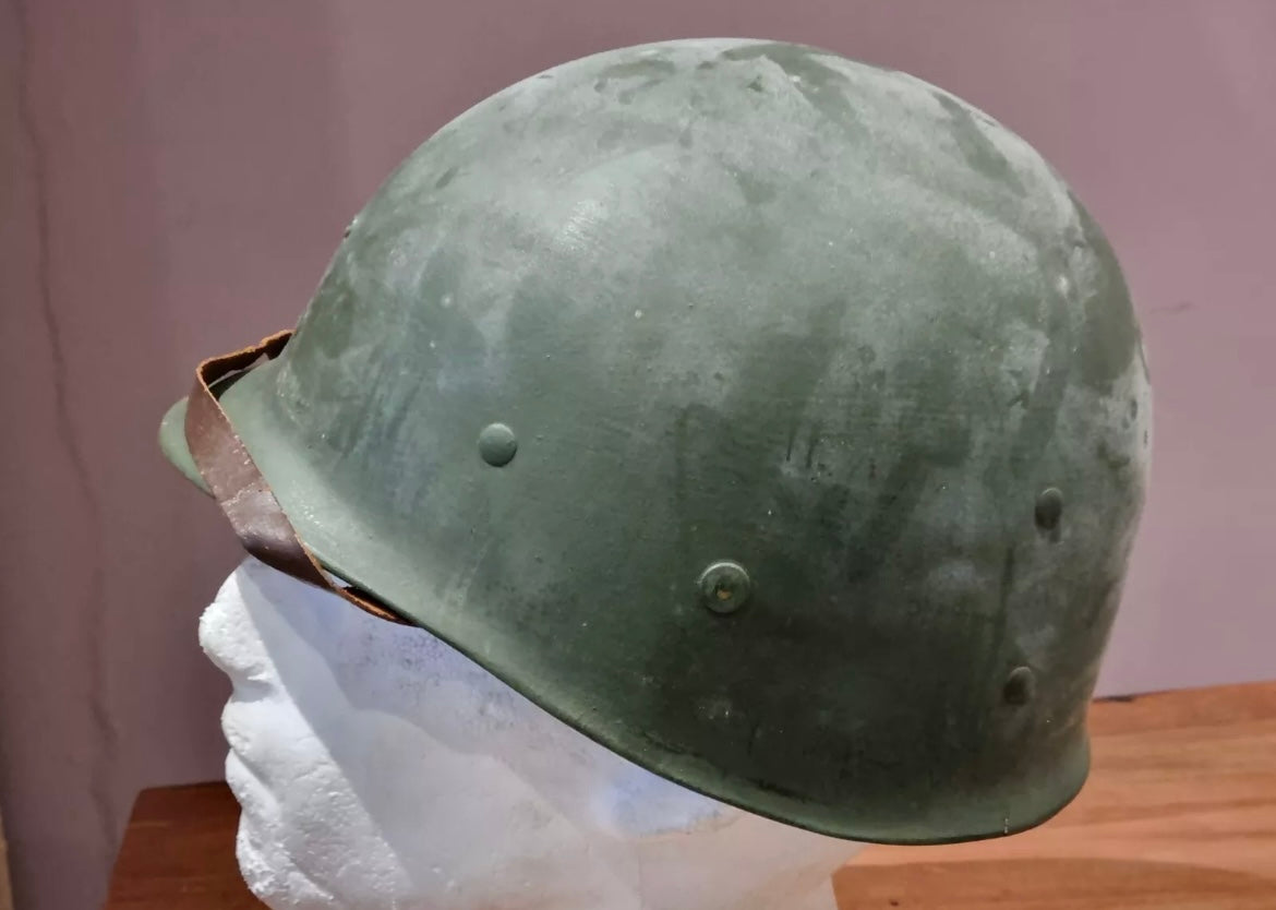 SOLD! WW2 US Army M1 Helmet, Swivel Bail, Rear Seam with Westinghouse Liner and Net