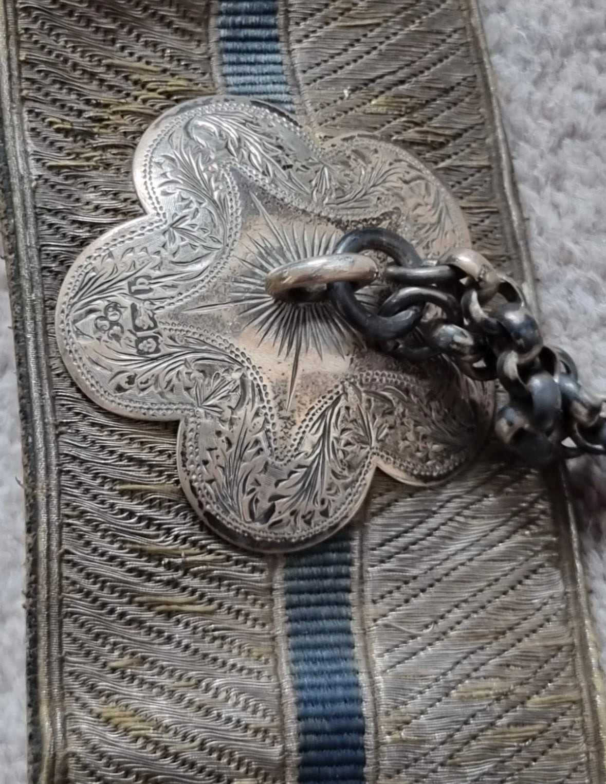 SOLD! Fantastic Victorian British Army Solid Silver Dress Crossbelt & Pouch