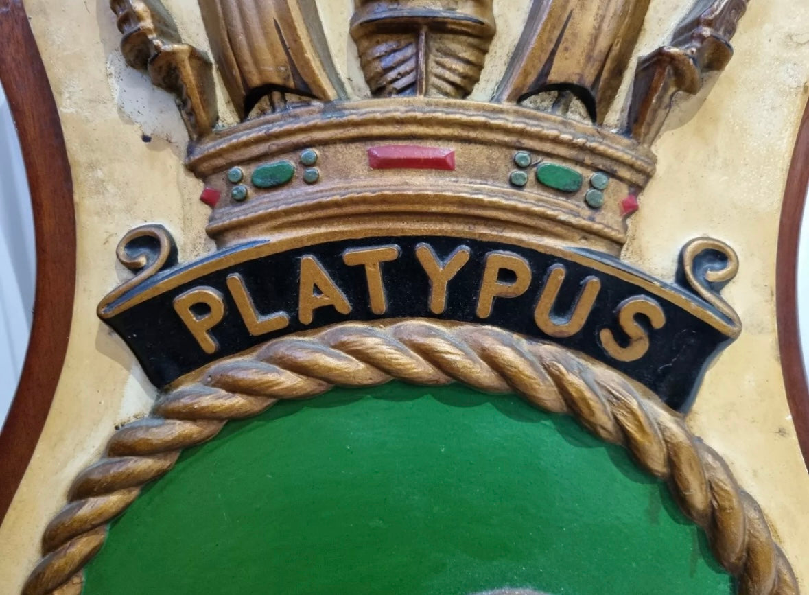 SOLD! Huge Unique Royal Australian Navy Plaque for HMAS Platypus (Submarine Base)