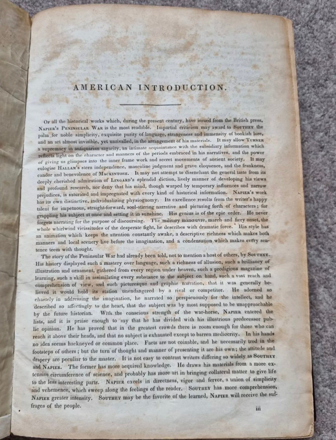 History Of The War In The Peninsula by W.F.P Napier 1836, 1st Edition, Rebound