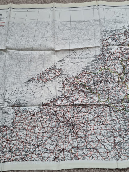 SOLD! WW2 SOE Double Sided Silk Escape Map, C & D of France, Spain, Belgium and the Netherlands