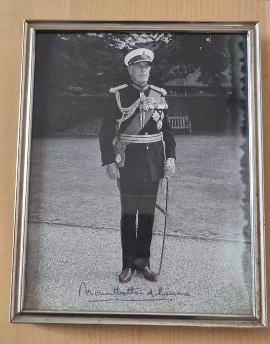 SOLD! Signed and Framed Photo of Earl Mountbatten of Burma, Admiral Of Fleet