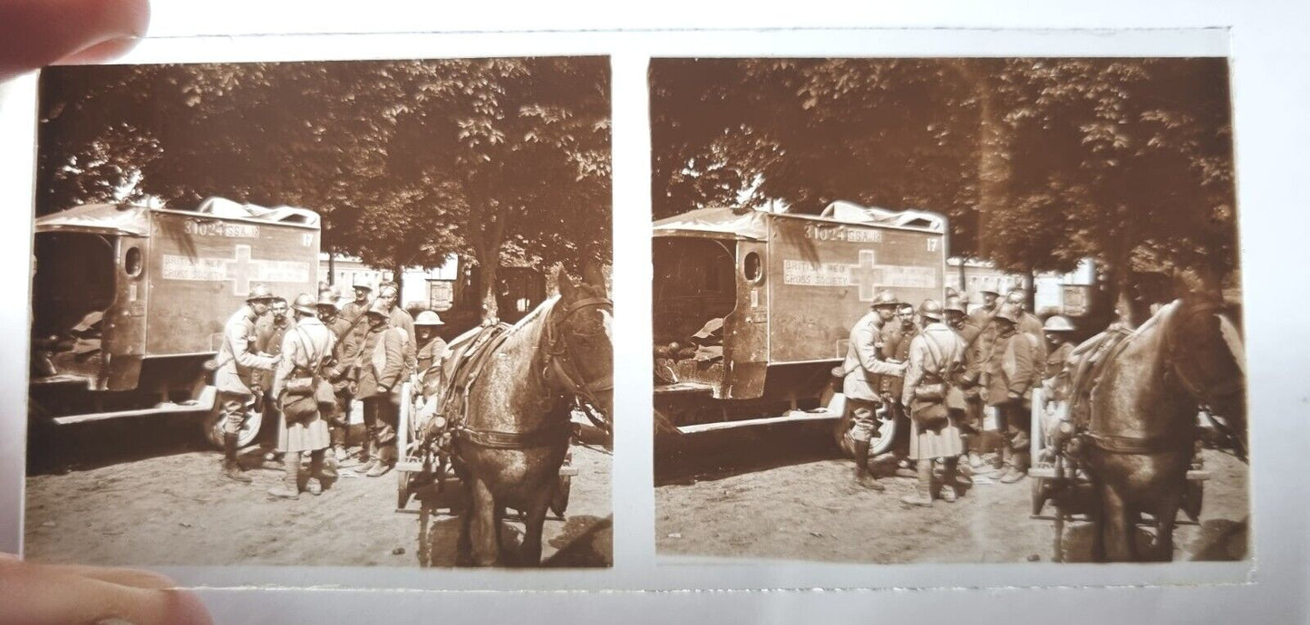 Unpublished Military Amateur WW1 Glass Stereoview Collection- 133 Slides