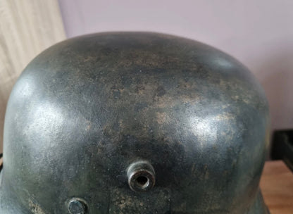 SOLD! WW1 German M16 Transitional Helmet, with 1930s Remnant Decals and Camo Paint (Repro Liner & chinstrap)