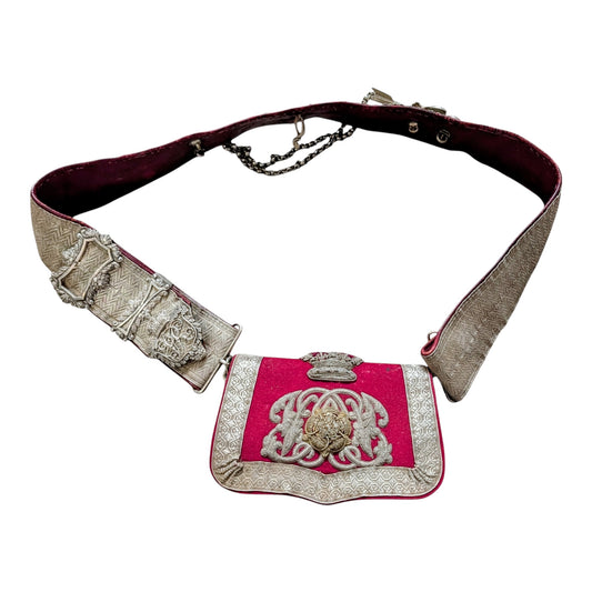 Victorian Lancashire Hussar Yeomanry CrossBelt & Bullion Wire Pouch