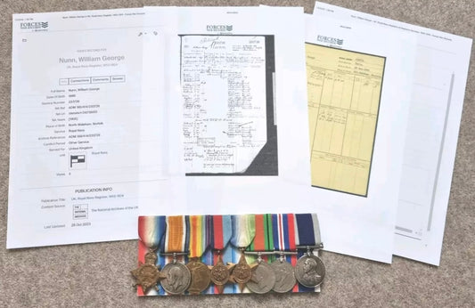 WW1, WW2 & Royal Navy Long Service Medal Group to Petty Officer William George Nunn