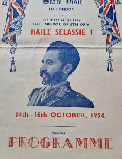 1954 Souvenir Programme for State Visit of Haile Selassie to United Kingdom, RARE