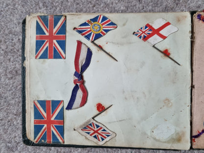 Unique WW1 British Soldier’s Scrapbook/Photo and Penny Flag Album, with Cartoons