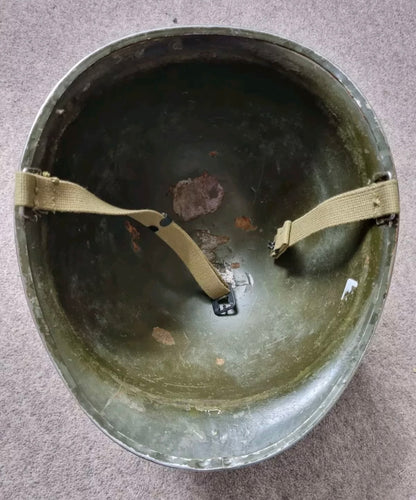 SOLD! Early WW2 US Army M1 Helmet, with Front Seam, Fixed Bails and Westinghouse Liner