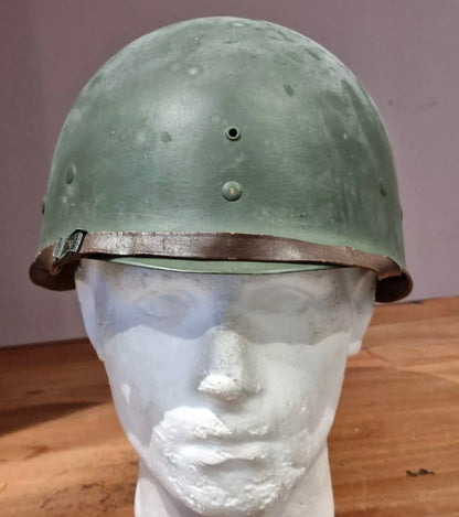 SOLD! WW2 US Army M1 Helmet, Swivel Bail, Rear Seam with Westinghouse Liner and Net