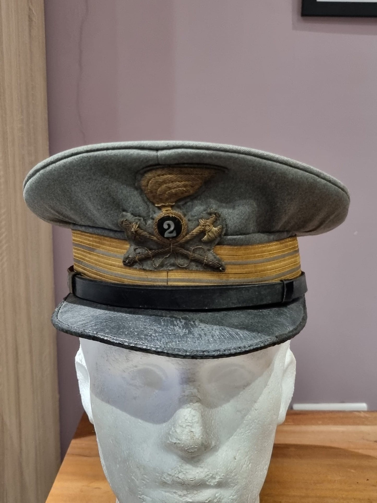 WW2 Italian Army Captain’s 2nd Signal Engineers (Genio Telegrafisti) Visor Cap