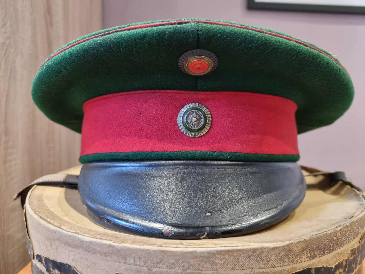 SOLD! WW1 Imperial German (Saxony) Pioneer/Artillery Officer’s Visor Cap with Box