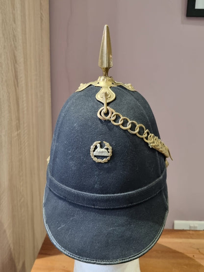 Pre WW1 (Edwardian) Gloucestershire Regiment Enlisted Man's Home Service Helmet, Dated 1910