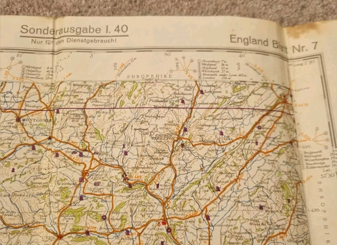 SOLD! WW2 German Operation Sealion Map of South Wales (Folder 7)