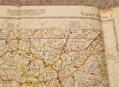 SOLD! WW2 German Operation Sealion Map of South Wales (Folder 7)