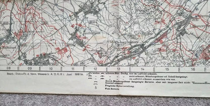 WW1 German 6th Army IX RAK Trench Map Bethune area 9 July 18