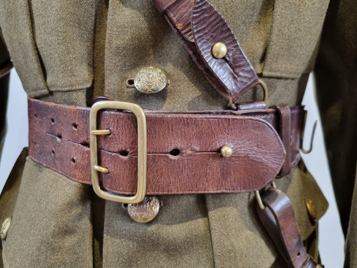 SOLD! WW2 British Army Captain’s Jacket and Sam Browne Belt, Dated 1939