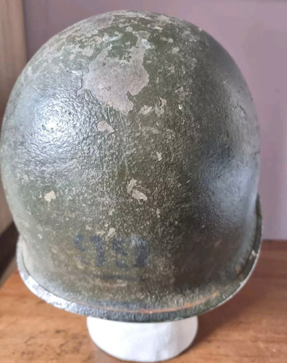 SOLD! Early WW2 US Army M1 Helmet, with Front Seam, Fixed Bails and Westinghouse Liner