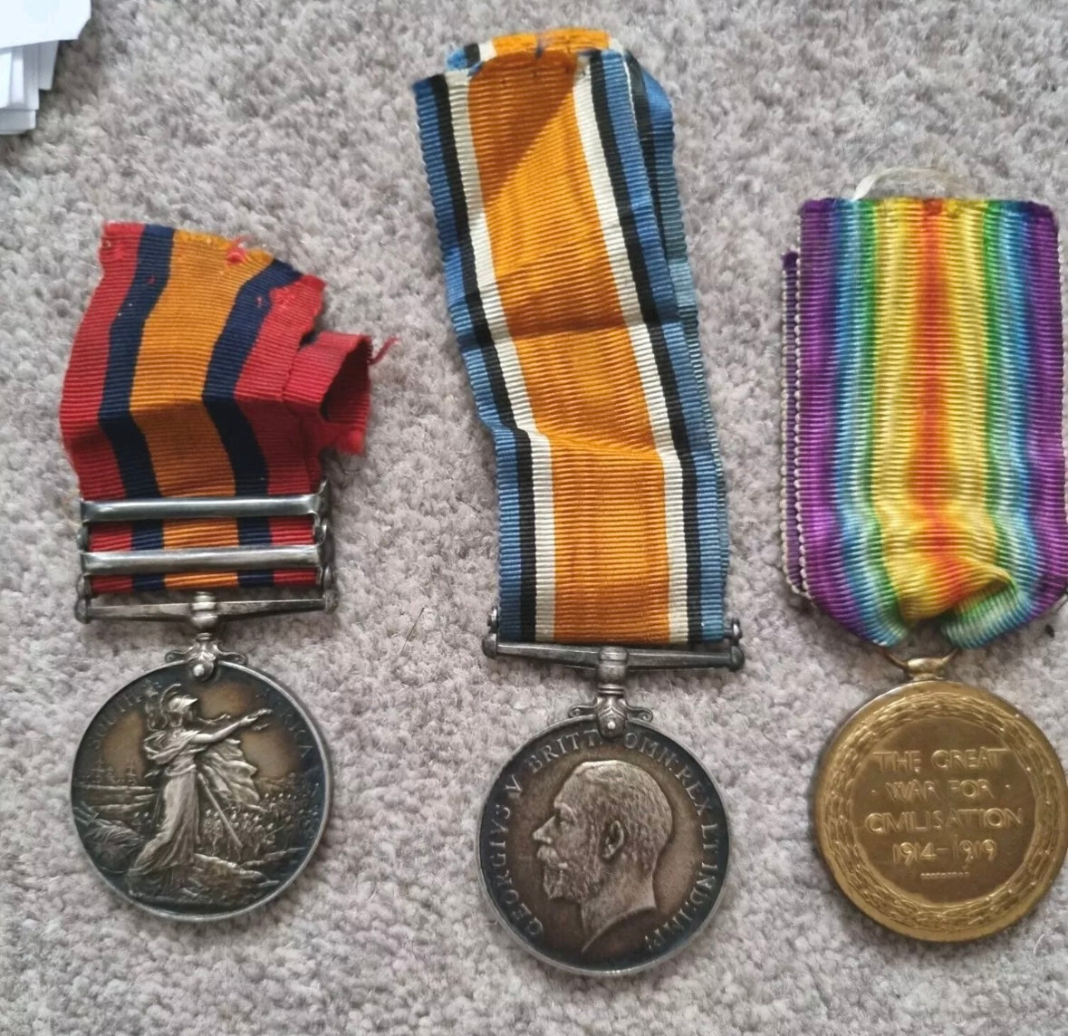 SOLD! Boer War Queen’s South Africa Medal & WW1 Medal Group to Joseph Burgess, Younghusbands Horse & Kings Shropshire Light Infantry- WIA