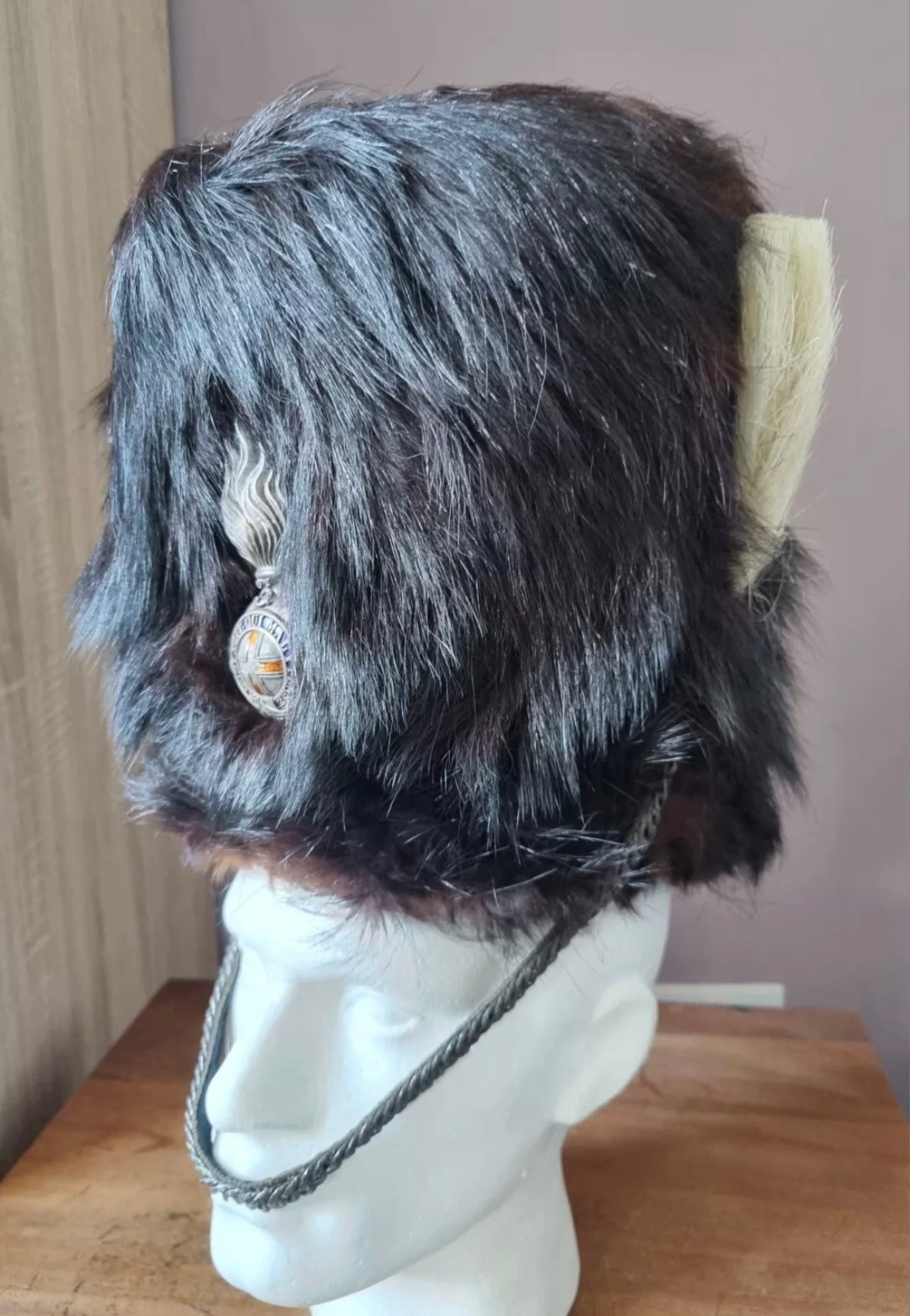 SOLD! Pre-1881 Victorian Bearskin for the 3rd Militia Battalion, Durham Fusiliers, with Tin