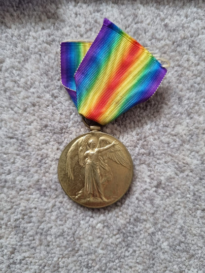 SOLD! WW1 British Victory Medal to Private Gilbert Evans- 2/8th (Leeds Rifles) West Yorkshire Regiment, KIA on the Hindenburg Line